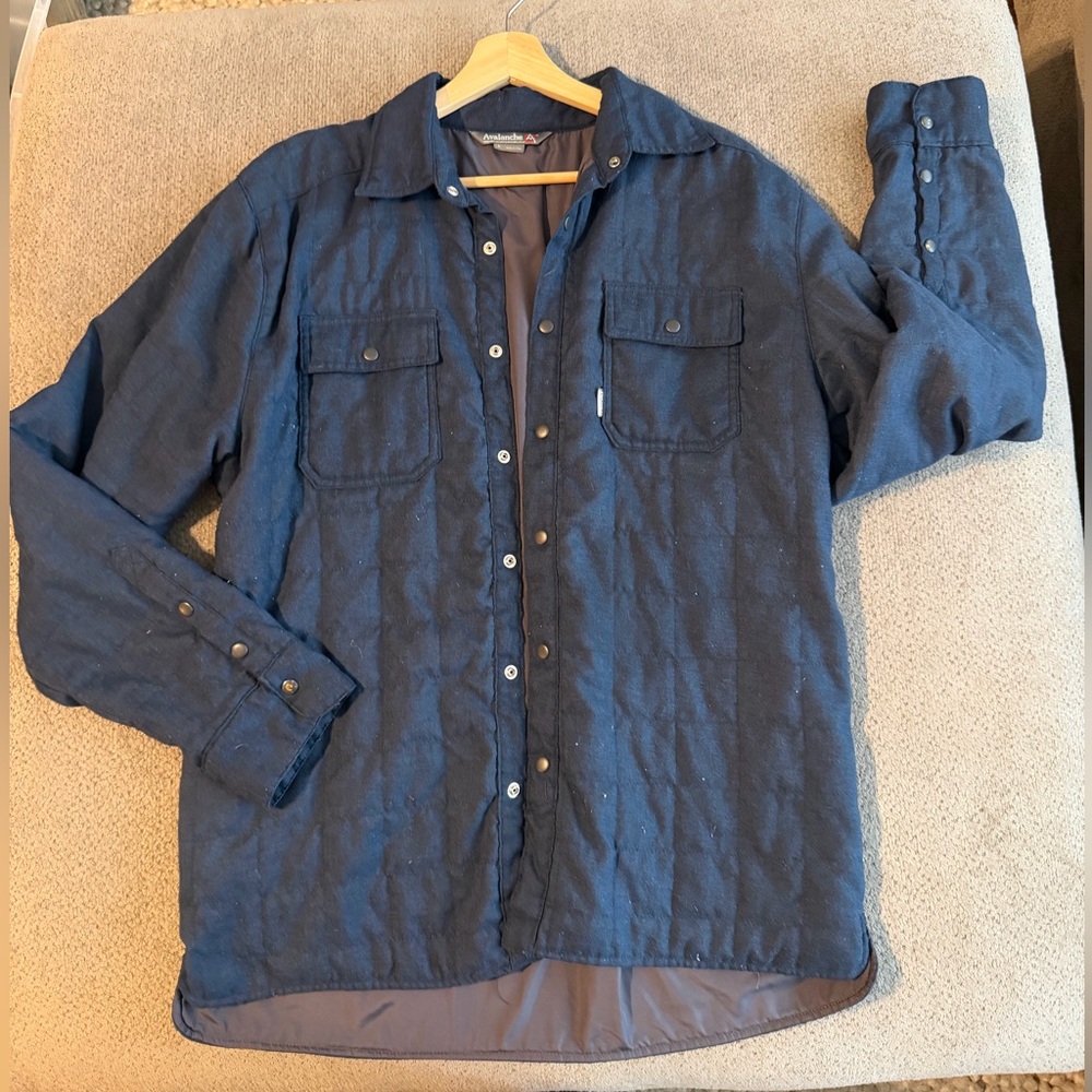 Avalanche Men's Navy Quilted Barn Chore Shirt Jacket